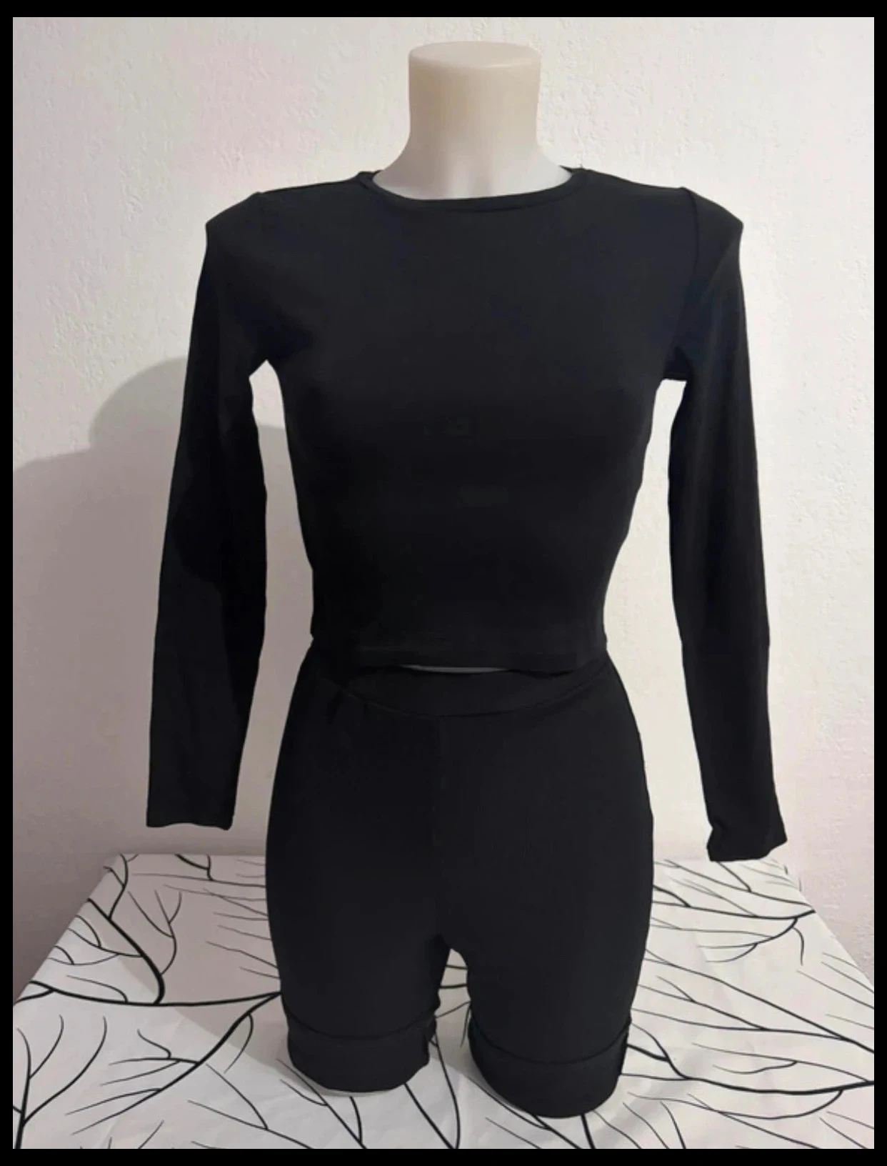 Crop Top Manches Longues Stradivarius Noir Taille XS